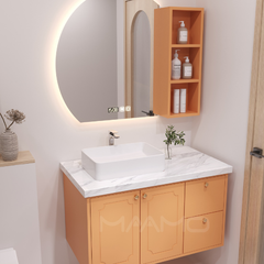 Tủ lavabo kính thông minh nổi cam MAAMO MF18