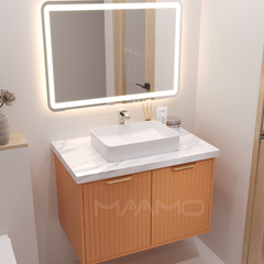 Tủ lavabo kính thông minh nổi cam MAAMO MF20-80