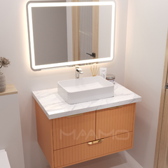 Tủ lavabo kính thông minh nổi cam MAAMO MF22-80