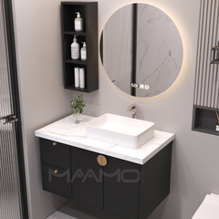 Tủ lavabo kính thông minh nổi đen MAAMO MF12