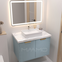 Tủ lavabo kính thông minh nổi xanh nhạt MAAMO MF20-80