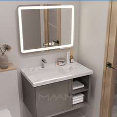 Tủ lavabo kính thông minh xám berge MAAMO MF05-80