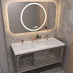 Tủ lavabo kính thông minh xám berge MAAMO MF06-120