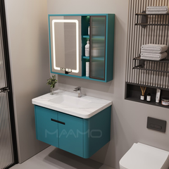 Tủ lavabo kính thông minh xanh cổ vịt MAAMO MF01-100