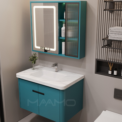 Tủ lavabo kính thông minh xanh cổ vịt MAAMO MF01-80