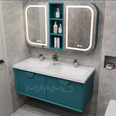 Tủ lavabo kính thông minh xanh cổ vịt MAAMO MF02-120