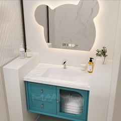 Tủ lavabo kính thông minh xanh cổ vịt MAAMO MF03-80