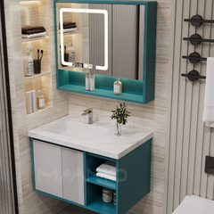 Tủ lavabo kính thông minh xanh cổ vịt MAAMO MF08-80