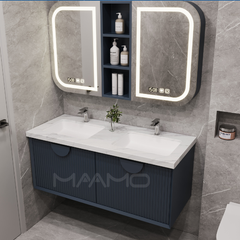 Tủ lavabo kính thông minh xanh đậm MAAMO MF02-120