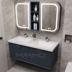 Tủ lavabo kính thông minh xanh đậm MAAMO MF02-140