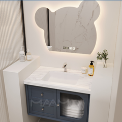 Tủ lavabo kính thông minh xanh đậm MAAMO MF03-80