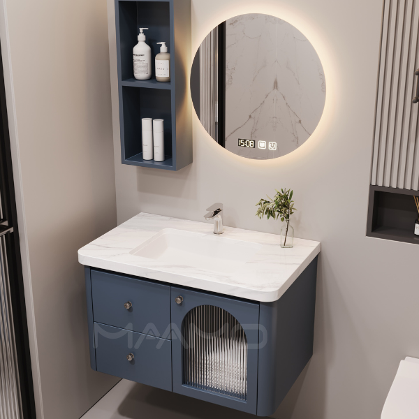 Tủ lavabo kính thông minh xanh đậm MAAMO MF07-80