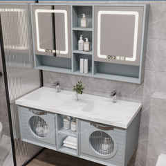 Tủ lavabo kính thông minh xanh dương nhạt MAAMO MF04-140