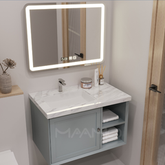 Tủ lavabo kính thông minh xanh dương nhạt MAAMO MF05-80