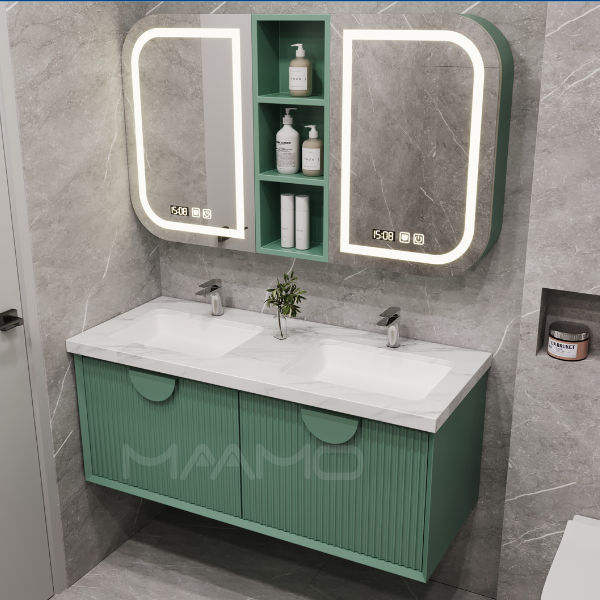 Tủ lavabo kính thông minh xanh lá nhạt MAAMO MF02-120