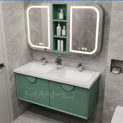 Tủ lavabo kính thông minh xanh lá nhạt MAAMO MF02-120