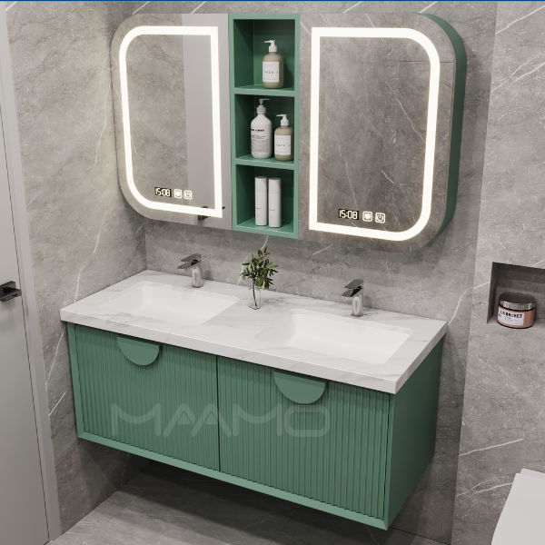 Tủ lavabo kính thông minh xanh lá nhạt MAAMO MF02-140