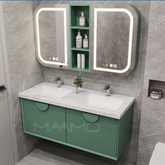 Tủ lavabo kính thông minh xanh lá nhạt MAAMO MF02-140