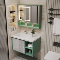 Tủ lavabo kính thông minh xanh lá nhạt MAAMO MF08-80