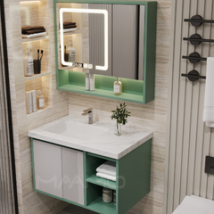 Tủ lavabo kính thông minh xanh lá nhạt MAAMO MF08-80