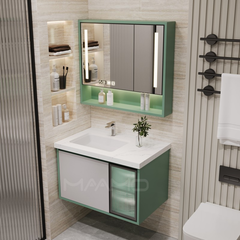 Tủ lavabo kính thông minh xanh lá nhạt MAAMO MF09-100