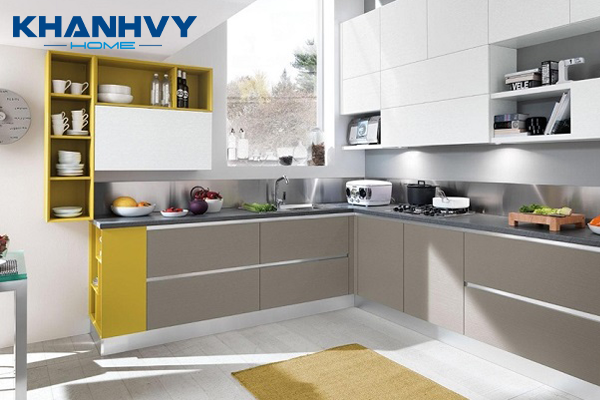 Bố trí phụ kiện tủ bếp tại khu vực rửa