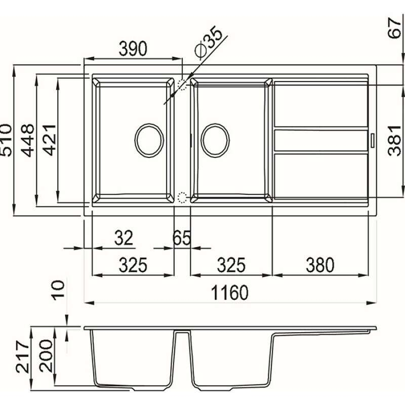 Chậu rửa chén Malloca TORTORA K-50043