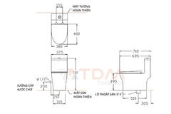 Bàn cầu 1 khối Cotto C11004HOS nắp đóng êm