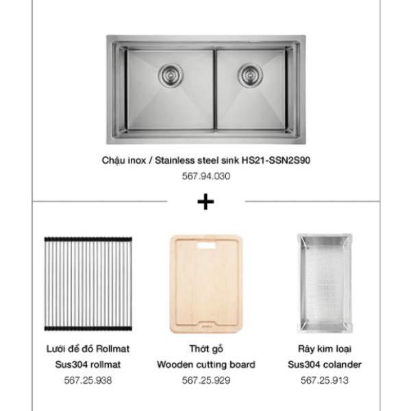 Chậu rửa chén Hafele HS21-SSN2S90 - Thiết kế thông minh