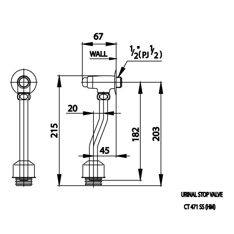 Van xả nhấn tiểu nam Cotto CT471SS(HM)