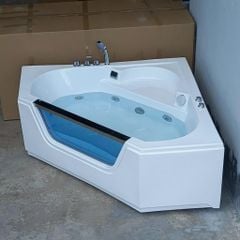 Bồn tắm góc Maamo MA-2154MV kính gắn massage và sen vòi