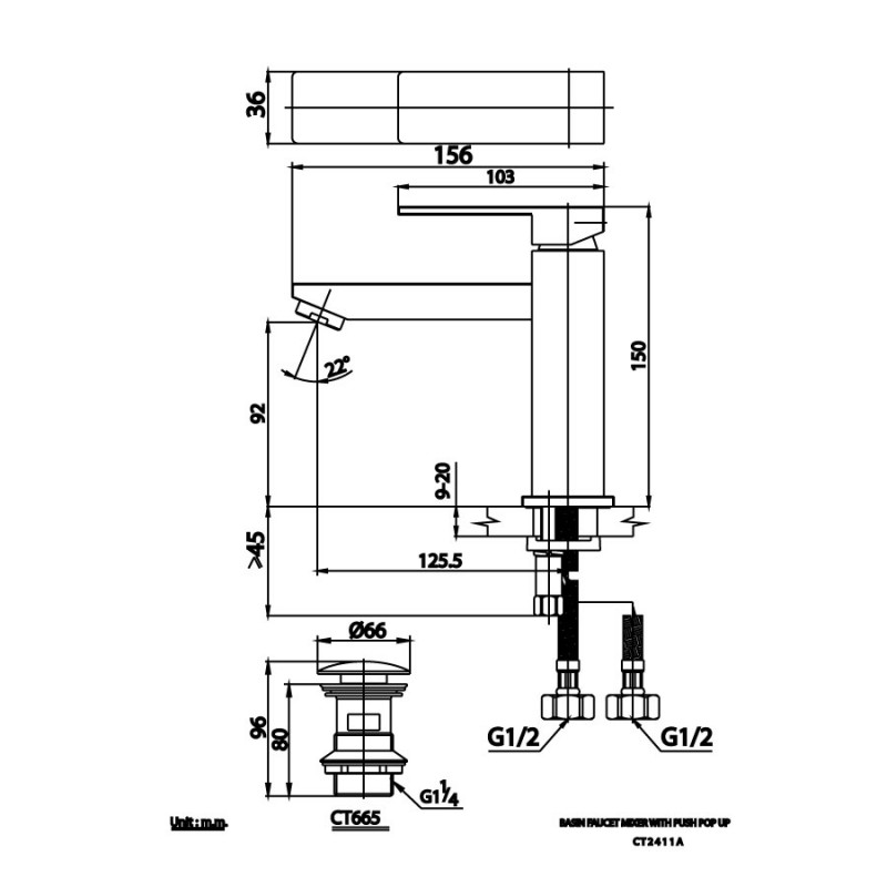 Vòi lavabo nóng lạnh Cotto CT2142A