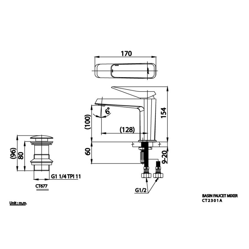 Vòi lavabo nóng lạnh Cotto CT2401A