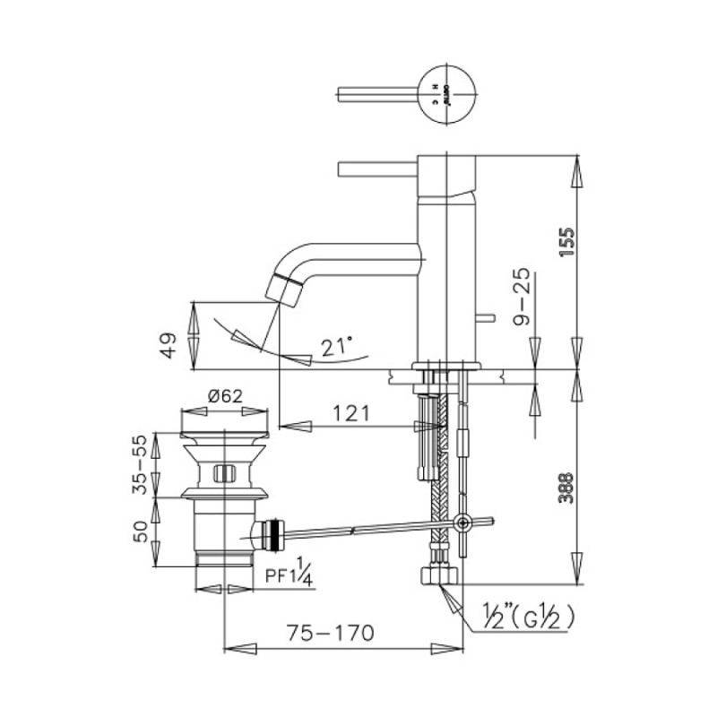 Vòi lavabo nóng lạnh Cotto CT542A