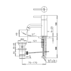 Vòi lavabo nóng lạnh Cotto CT542A