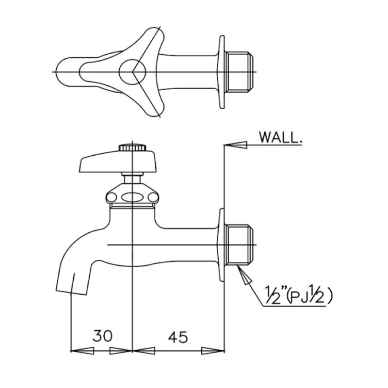 Vòi lavabo nước lạnh gắn tường Cotto CT170C6(HM)