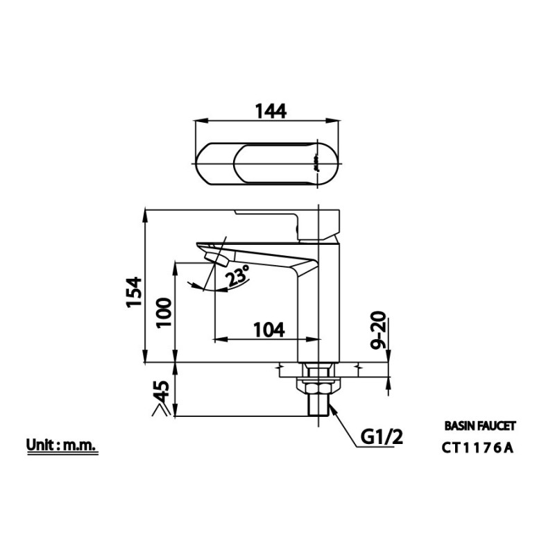 Vòi lavabo nước lạnh thân cao Cotto CT1176A