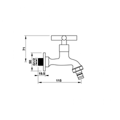 Vòi lạnh gắn tường COMPACT Hafele 495.61.020