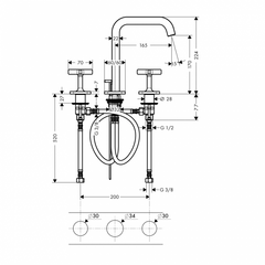 Vòi lavabo 3 lỗ AXOR Citerrio E 170 589.30.641