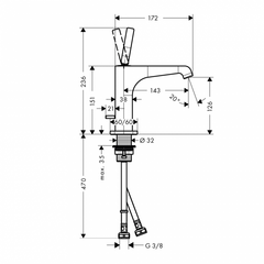 Vòi lavabo AXOR Citerrio E 130 589.54.800