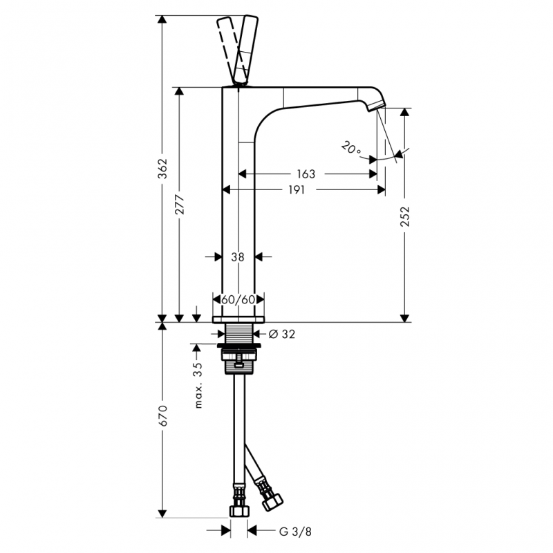 Vòi lavabo AXOR Citerrio E 250 589.30.521
