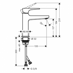 Vòi lavabo Hansgrohe Metropol 110 589.50.510