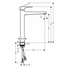 Vòi lavabo Hansgrohe Metropol 260 589.50.511