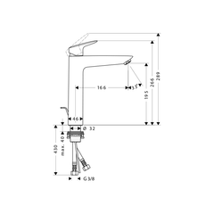 Vòi lavabo Logis 190 Hansgrohe 589.52.406