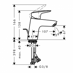 Vòi lavabo Logis 70 Hansgrohe 589.52.405