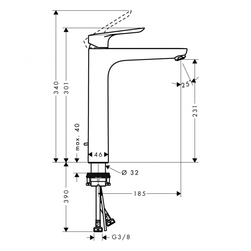 Vòi lavabo Logis E 230 Hansgrohe 589.52.429