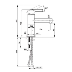 Vòi lavabo ROOTS 70 Hafele 495.61.143