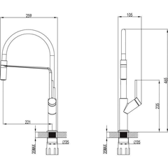 Vòi Malloca đồng thau mạ Chrome K081C