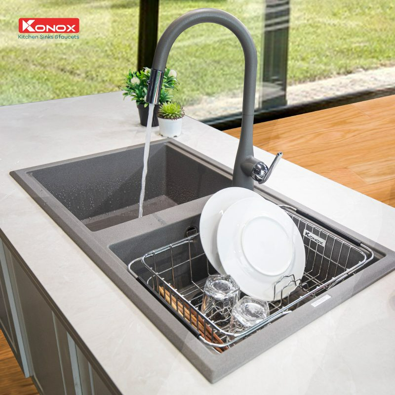 Vòi rửa bát Konox Curva Grey