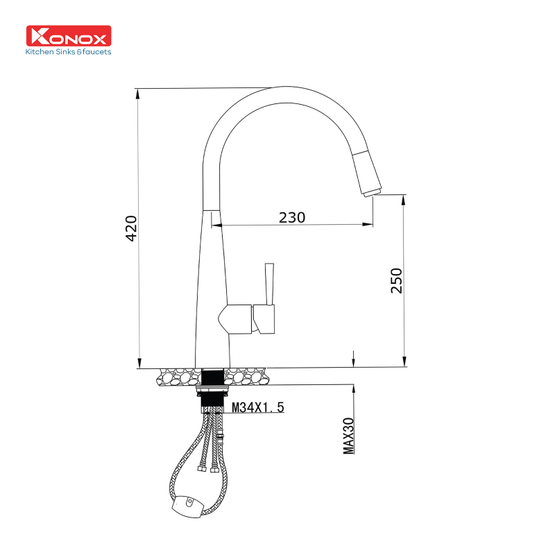 Vòi rửa bát Konox KN1901B
